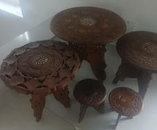 vintage indian handcarved tables