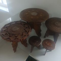 vintage indian handcarved tables