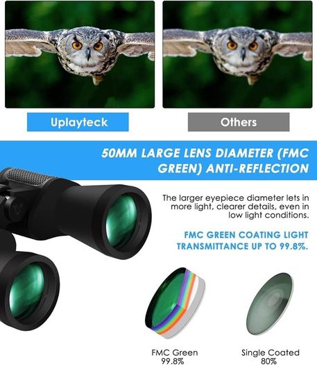 SALE | 10x50 High Power Binoculars for Adults - HD Professional Binoculars with Clear Vision, BAK4 Prism, FMC Lens - Waterproof Binoculars Telescope for Bird Watching Hunting Travel Football Games