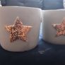 Miniature Painted Terracotta Pots Decorated with Glitter Star/Heart  ..  Three for 9.00e or 4.00e Each . Price Drop Image 3