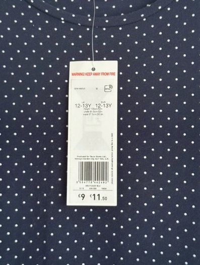 F&F Polka dots Girls Dress 12-13Y | New | Navy Blue Floral