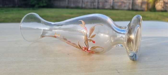 Hand-painted glass vase