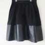 Banana Republic pleated flare faux leather hem skirt with pockets Size US 4 / S/ UK 10 Black Image 3