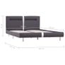 Bed Frame with LED Grey Faux Leather 135x190 cm Image 7