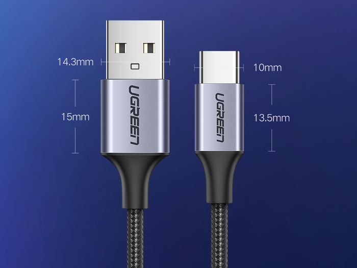 Ugreen 3M USB-C Fast Charging QC 3.0/2.0 & Data Sync Nylon Braided Cable (Brand New/Warranty)