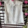 top Zara size large statement collar top 100% linen Image 7