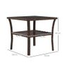 Two-tier PE Rattan Square Coffee Table - Brown Image 2