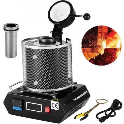 1KG Gold Melting Furnace 1350W Digital Melting Furnace Machine 1150C for Casting Refining