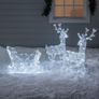 120 LED Plush Reindeer with Sleigh Christmas Decoration Indoor Outdoor Timer Lights Image 5