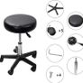 Black Adjustable Rolling Cushion Tattoo Massage Hydraulic Salon Stool,5 Wheels (FREE POSTAGE) Image 3