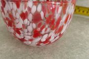 Confetti Small Red ,white and clear bowl.
