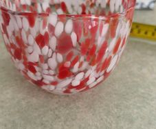 Confetti Small Red ,white and clear bowl.