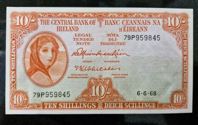 10 Shillings Lady Lavery 1968  UNC Banknote