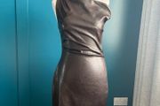 Brown faux leather mini dress. Size M