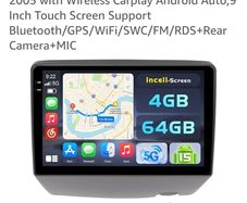 Hikity 4+64GB Android 15 Car Stereo for Toyota Vitz XP10 Yaris Platz Echo 1999-2005 with Wireless Carplay Android