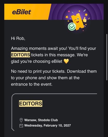 Editors tickets x2 - Warsaw