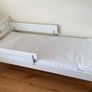 White toddler bed with safety rail Image 2