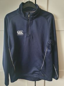 Canterbury rugby kids navy halfzip top age 12
