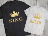 King And Queen Couple T-shirts Tees For Valentines Day Gift Present
