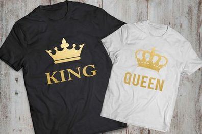 King And Queen Couple T-shirts Tees For Valentines Day Gift Present