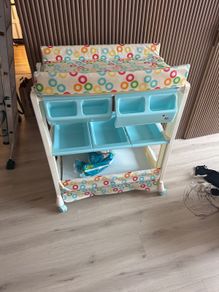 changing table with baby bath