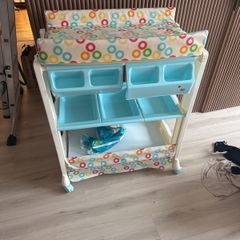 changing table with baby bath