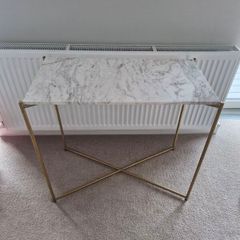 Gillmore White Marble Small Console Table
