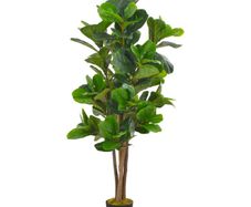Artificial Plant Fiddle Leaves with Pot Green 152 cm