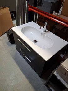 Visobath 800 wall hung unit basin tap and waste