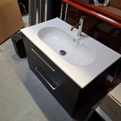 Visobath 800 wall hung unit basin tap and waste