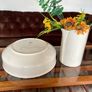 Large Sarreguemines France Ivory Washbasin and Jug Art Deco 1920s to 50s Image 5
