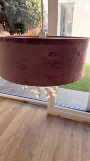 Velvet Ceiling Light Shade with Crystal Drops