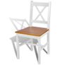 Dining Chairs 6 pcs White Pinewood Image 2