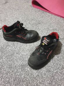 black red safety construction shoes boots