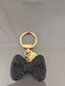 Black Rhinestone bow bag charm/keychain