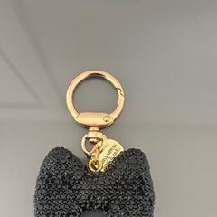 Black Rhinestone bow bag charm/keychain
