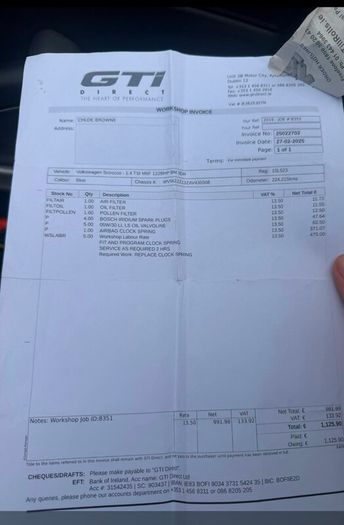 Volkswagen Scirocco Full serv hist., FRESH NCT