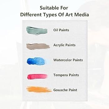 Painting 20X25cm, 10 Packs Gesso Primed Painting Canvas 100% Cotton Acid-Free Blank Canvases for Art, Acrylic Paint, Oil Paint, Watercolor Paint