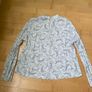 Ivory Mix Long Sleeve High Neck Blouse Image 4
