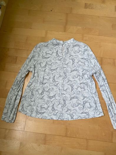 Ivory Mix Long Sleeve High Neck Blouse