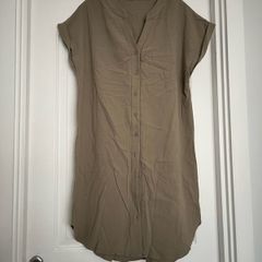 Khaki shirt dress