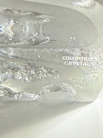 Vintage Edinburgh Crystal Cat Paperweight