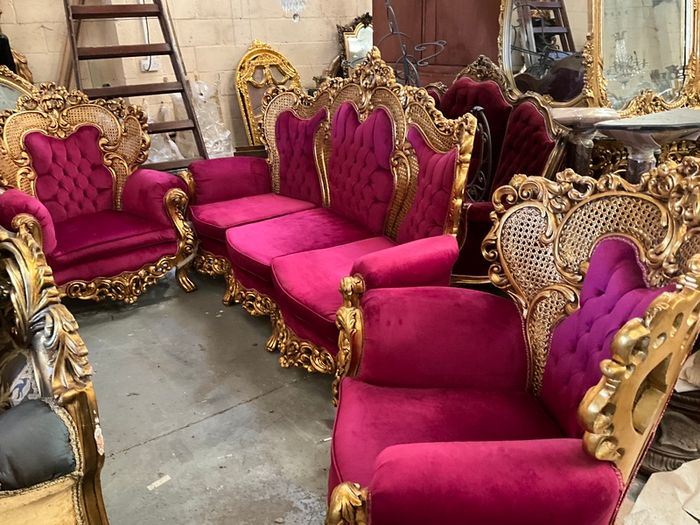 Old 3 piece gold salon set that has been restored