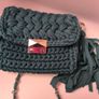 Handmade Crochet Crossbody Bag ,Bottle Green ,Emerald Image 8