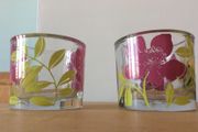 Pair of Candle holder glass flower design