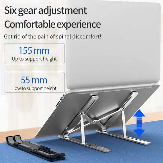 BRAND NEW Aluminium Foldable Stand Compatible with 10 to 15.6 Inches Notebook Adjustable Support Base for Laptops(SILVER)