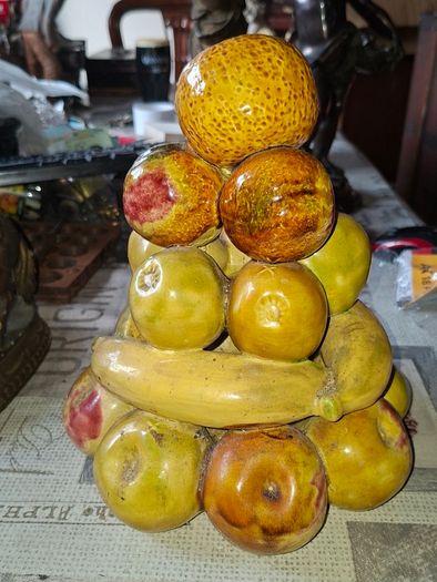 Beautiful one piece Majolica Fruit Stack c1960s will certainly impress your guest Postage Available,