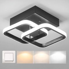 FREE EXPRESS SHIPPING LED Ceiling Light Small Square Creative Ceiling Lamp 3 Color Adjustable Modern Chandelier Lighting for Bedroom Kitchen Living Room 22W