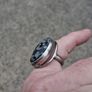 Midcentury Snowflake Obsidian Sterling Silver Ring Image 6