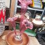 A Beautiful Antique Victorian 3 Cranberry Glass Eperne Image 2